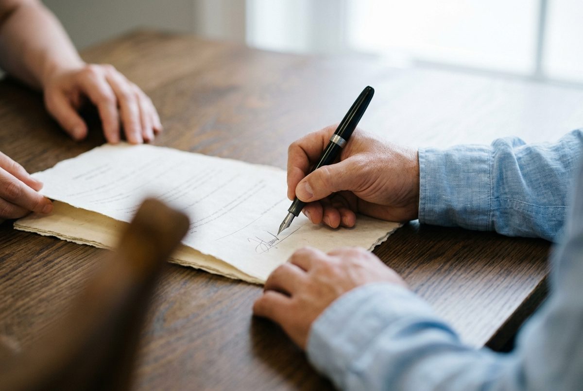 Signature du certificat de parrainage civil lors d'un baptême civil