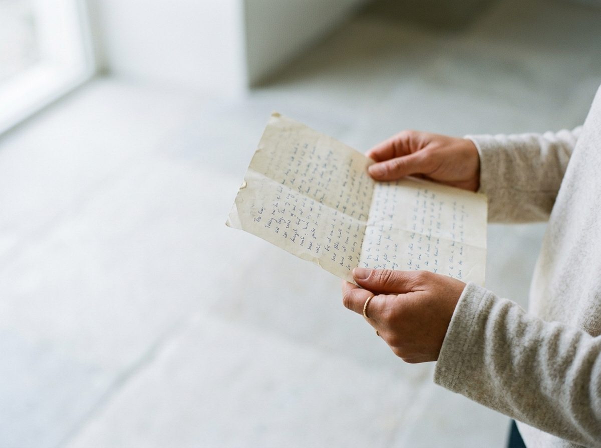 Texte manuscrit préparé pour la cérémonie de baptême civil